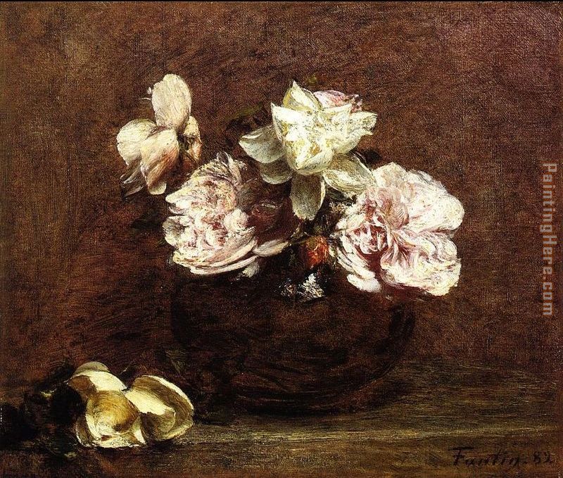 Roses de Nice painting - Henri Fantin-Latour Roses de Nice art painting